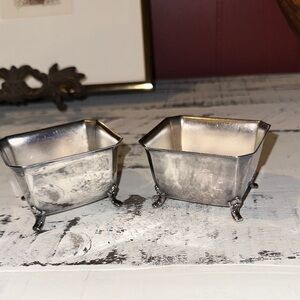 Antique Silver Plated Salt Cellars